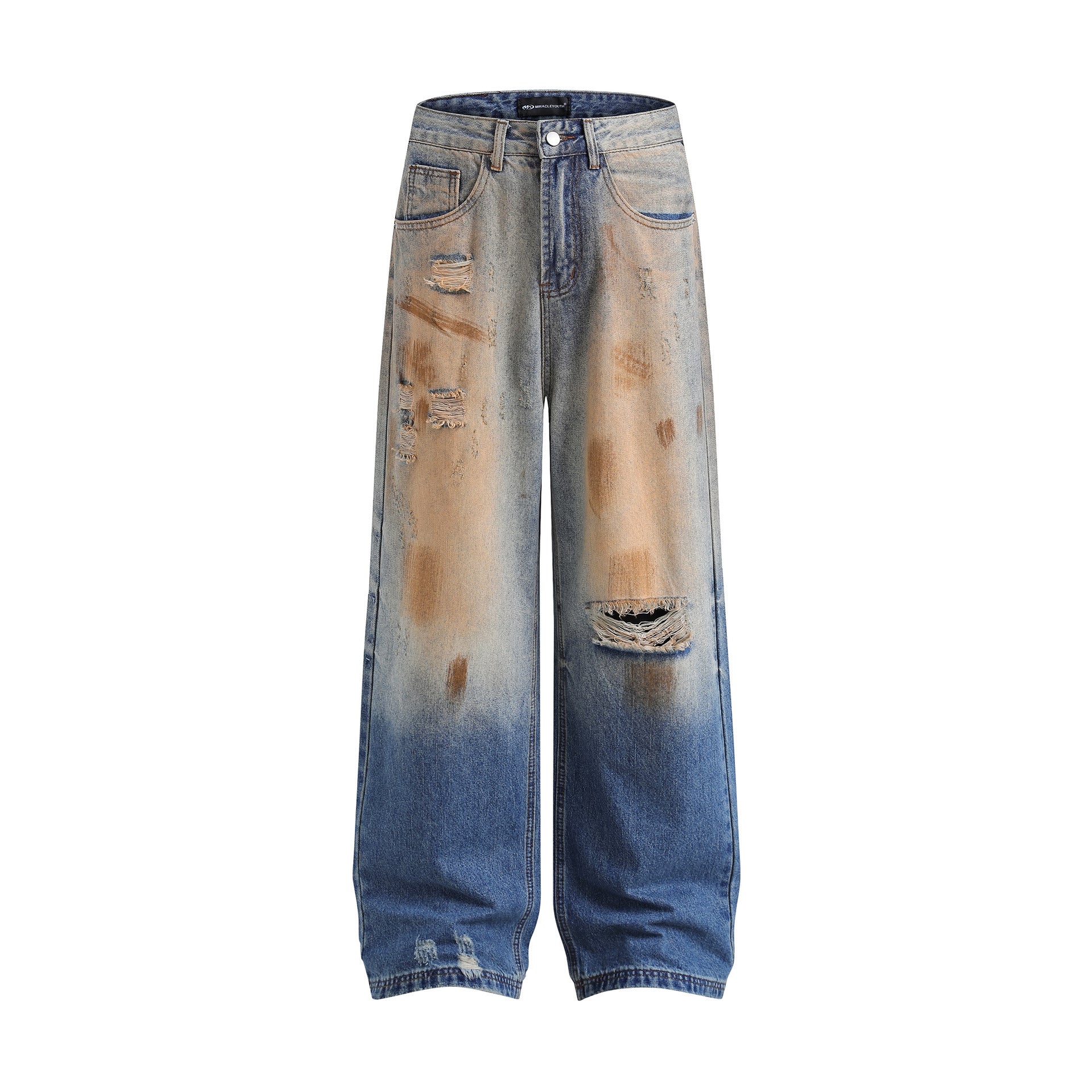 Men's Vintage Ripped Jeans Washed Jeans